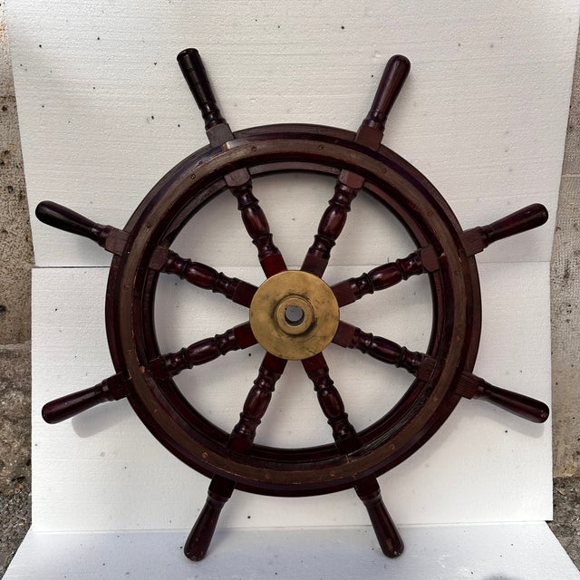 Antique Napoleon III Ships Wheel, 1885 For Sale - Image 4 of 18