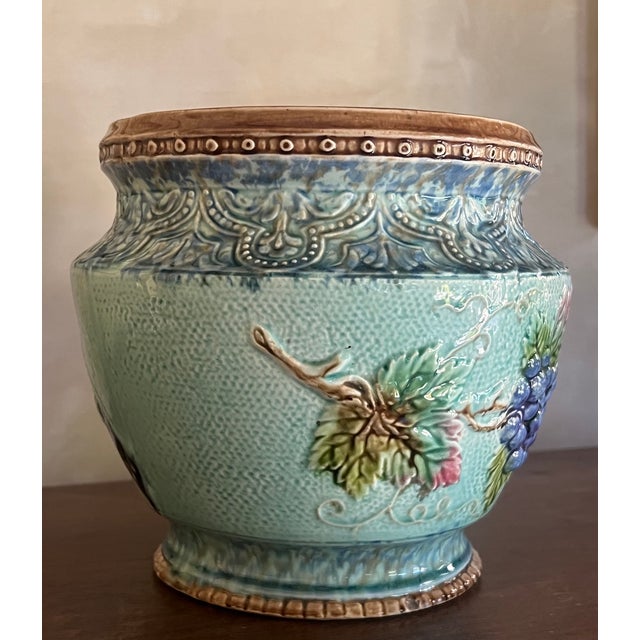 Turquoise 19th Century Jardiniere For Sale - Image 8 of 10