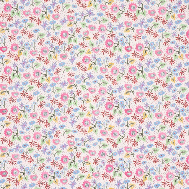 Sample - Schumacher x Happy Menocal Calico Wallpaper In Sprezzatura For Sale