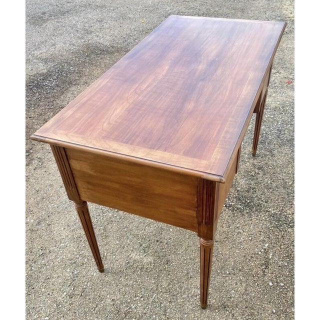 Louis XVI Style Flat Desk with 5 Drawers, 1890s For Sale - Image 6 of 9