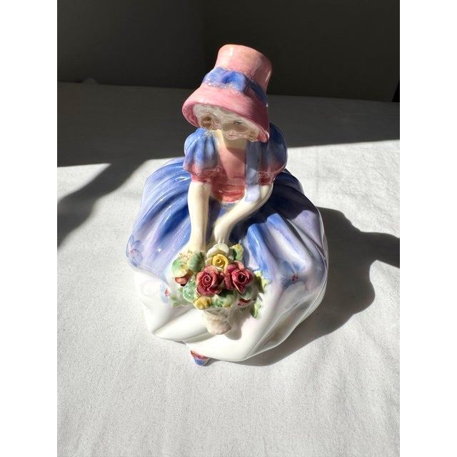 Royal Blue Antique Royal Doulton Figurine ~ “Monica” ~ Hn 1467 For Sale - Image 8 of 12