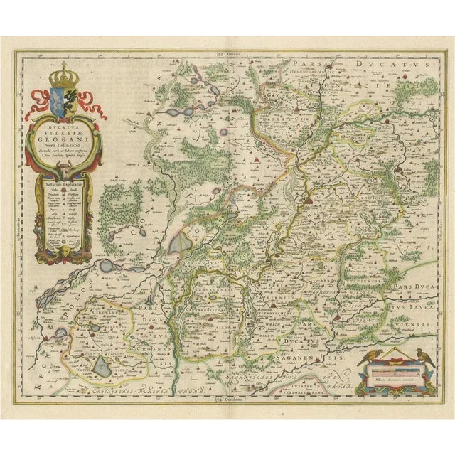 Antique Map of Silesia Centered on Glogau For Sale - Image 6 of 6