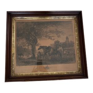1874 Framed Lithograph “Homeward” by Joseph John