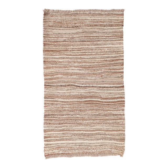 Natural Mini Wool Kilim Rug - 2`0″ X 3`6″ For Sale