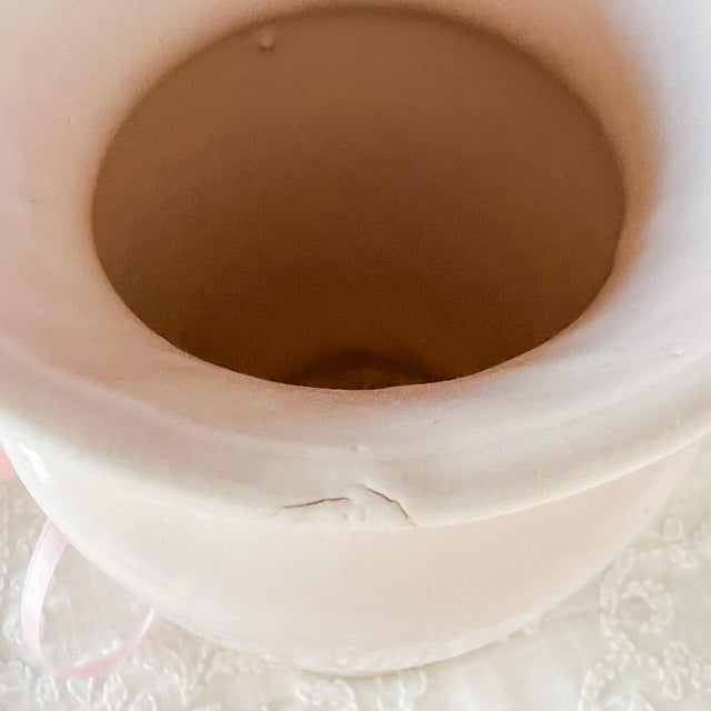 Ceramic Mid Century Modern Pink Art Pottery Vase For Sale - Image 7 of 8