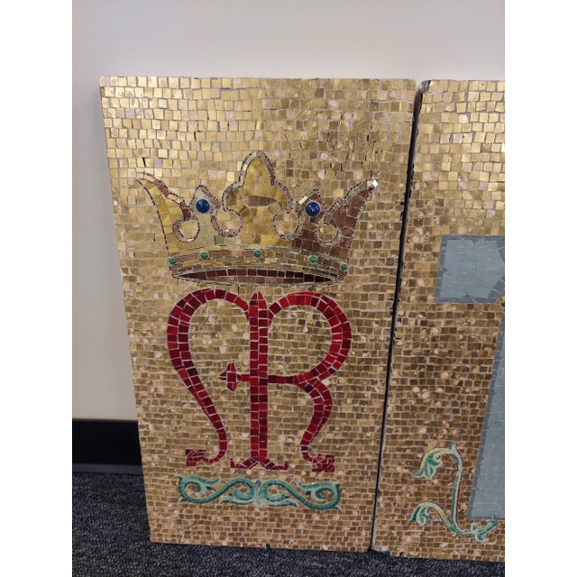 Antique set of four micro mosaic plaques. Two of them has a few jewels. The do have some chipping to the edges. BE sure to...