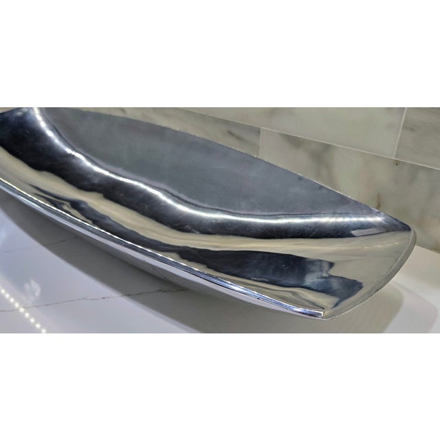 Contemporary Nambé Grande Marupa Bowl 30" 733 – 2003 Sculptural Alloy Centerpiece Tray For Sale - Image 3 of 9