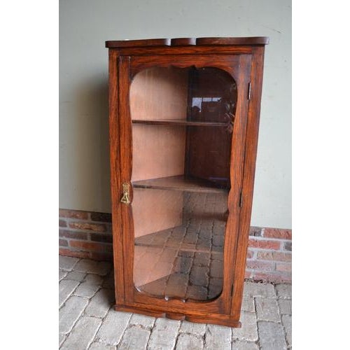 Antique Oak Biedermeier Wall Corner Cupboard For Sale - Image 9 of 11