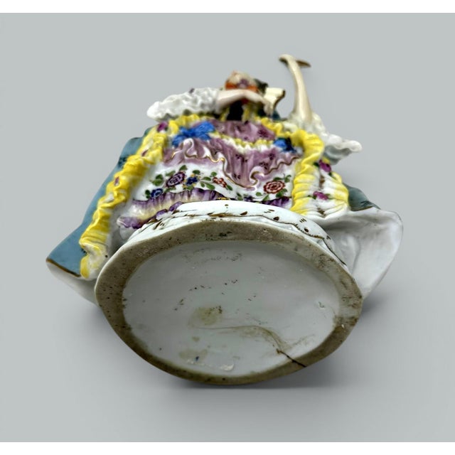 Victorian Antique Sitzendorf German Porcelain China Dancing Male Female Figure Group 19Ct For Sale - Image 3 of 9