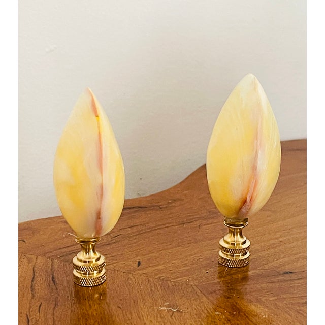 1970s Polished Clam Sea Shells Lamp Finials For Sale - Image 4 of 4