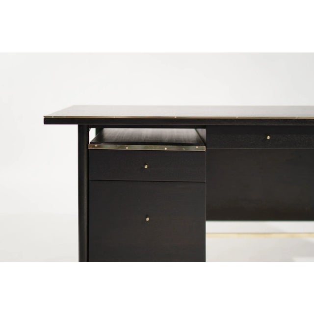 Ebony Ebonized Mahogany Desk by Paul McCobb, Connoisseur Collection, C. 1950s For Sale - Image 8 of 12