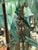 Wood Vintage Eglomise Hand Painted Mirrored Screen For Sale - Image 7 of 12