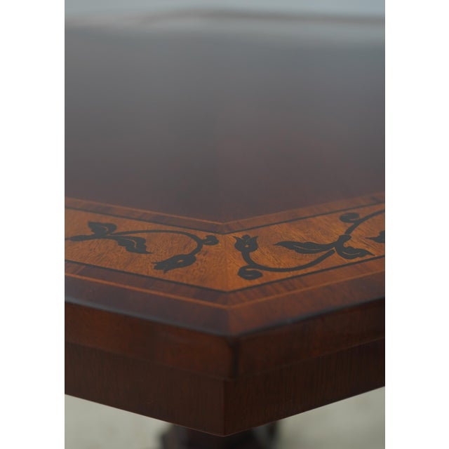1990s Kindel Inlaid Mahogany Neoclassical Hexagon End Table For Sale - Image 5 of 14