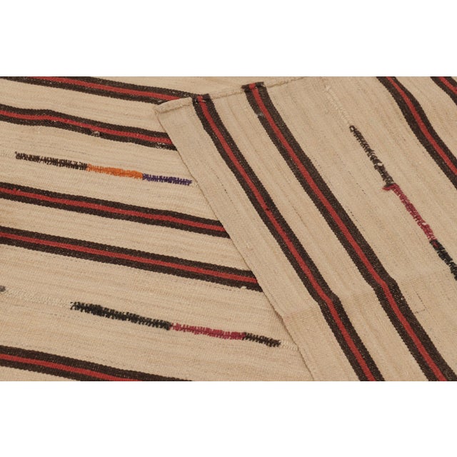 Vintage Persian Palas Bidjar Kilim With Polychromatic Stripes - Rug & Kilim For Sale - Image 9 of 9