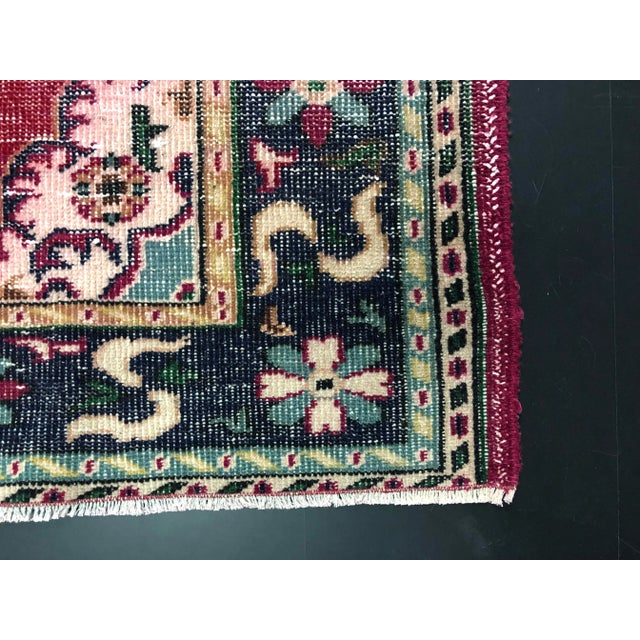 1970s Vintage Turkish Handmade Area Rug - 6′5″ × 10′ For Sale - Image 10 of 11