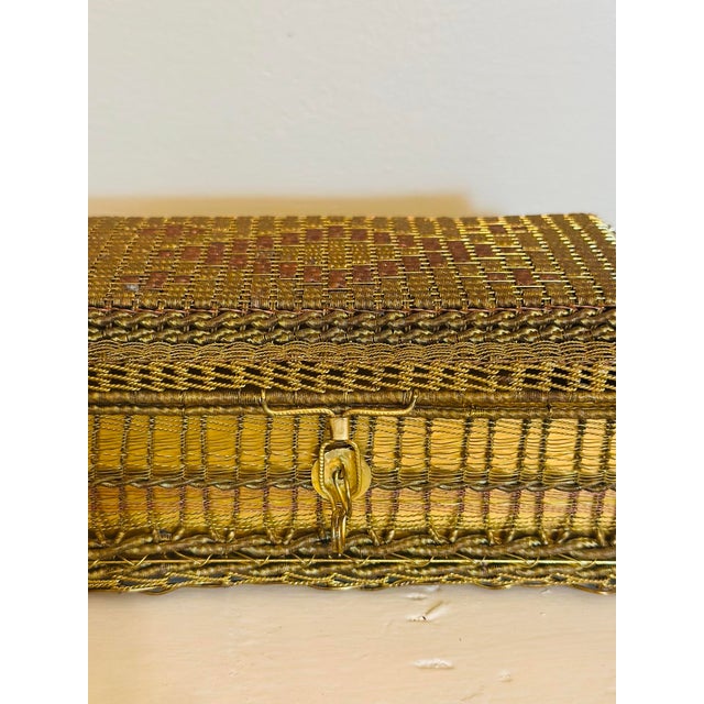 1960s Vintage Woven Brass Box For Sale - Image 5 of 11