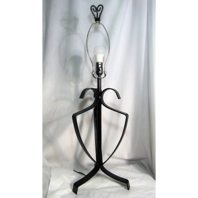 Late 20th Century Rustic 23" Black Iron Table Lamp For Sale - Image 9 of 9