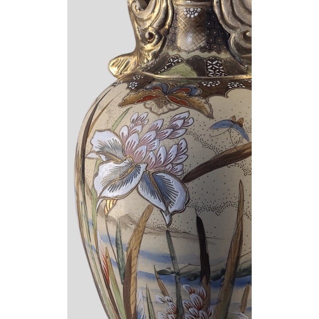 Late 19th Century Antique Satsuma Figural Floral Palatial Size Floor Vase, Signed For Sale - Image 5 of 11