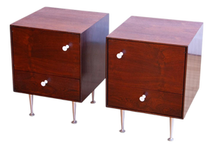 Pair of 1950s George Nelson Rosewood Nightstands for Herman Miller, Attributed