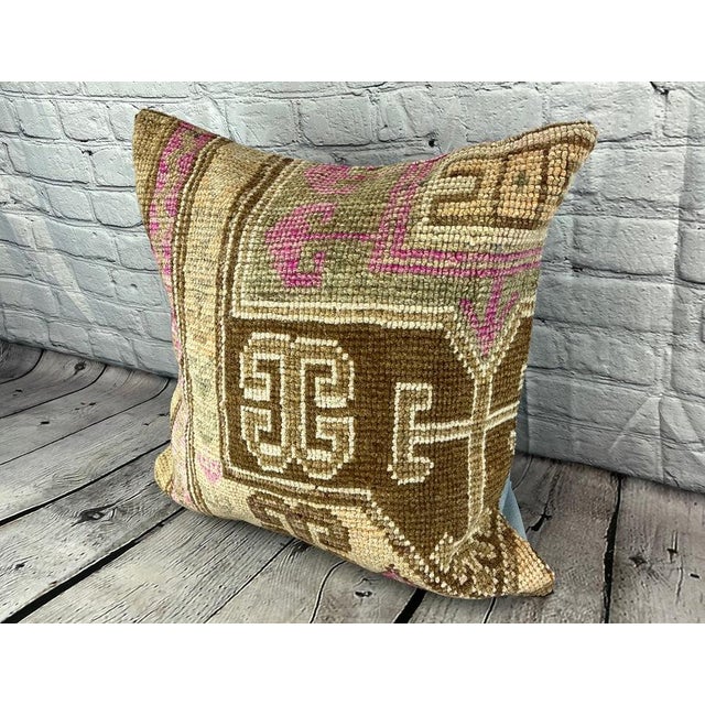 Vintage Pillow Case Turkish Rug Pillow Decorative Rug Pillow Dry cleaning only. PILLOW INSERT IS NOT INCLUDED