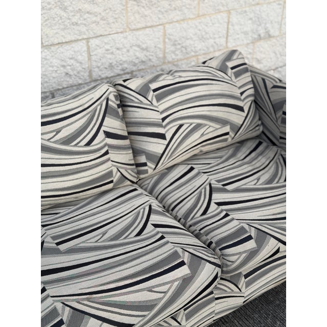 Late 20th Century Late 20th-Century Tuxedo Sofas With Abstract Upholstery For Sale - Image 5 of 12