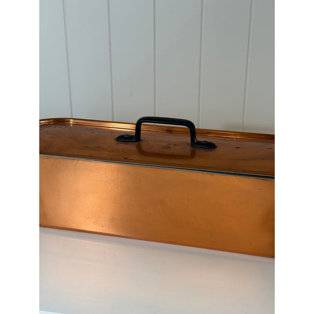 Vintage French Copper Fish Poacher With Original Insert and Lid, Circa 1950–1970 For Sale In New York - Image 6 of 11