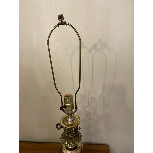 Mid-Century Modern Vintage Mid 20th Century Ornate Brass Lamp For Sale - Image 3 of 7