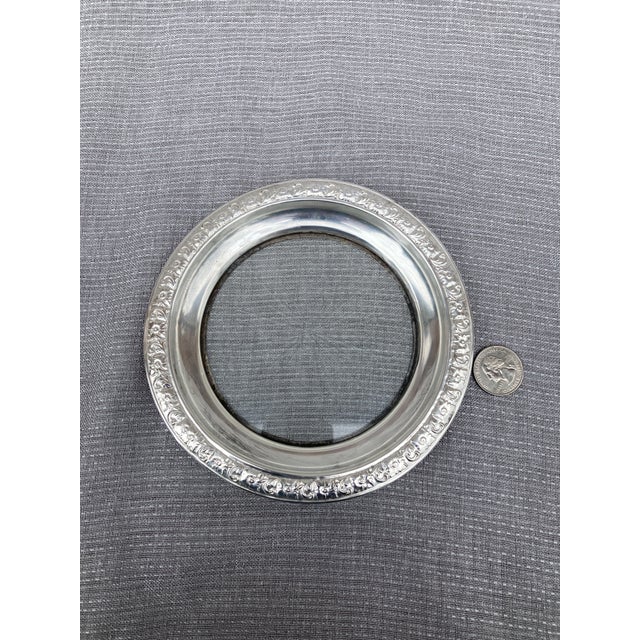 Vintage Sterling Etched Glass Wine Coaster For Sale - Image 11 of 12