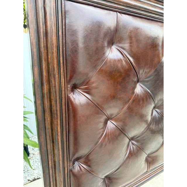 Brown Bernhardt Tufted Lather Headboard King Size Bed For Sale - Image 8 of 12
