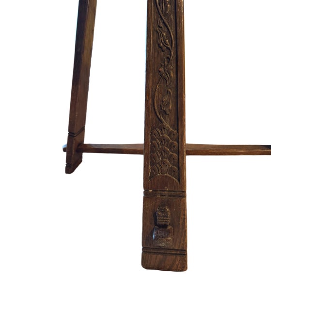 Early 20th Century Antique Solid Oak Wood Octagonal Shaped Dining Table With Three Chairs For Sale - Image 9 of 12