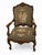 Ornate French Louis XV–Style Carved Wood Armchair With Floral Tapestry Upholstery For Sale - Image 13 of 15