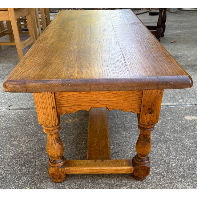 Brown Vintage Country French Coffee Table With Two Drawers For Sale - Image 8 of 12