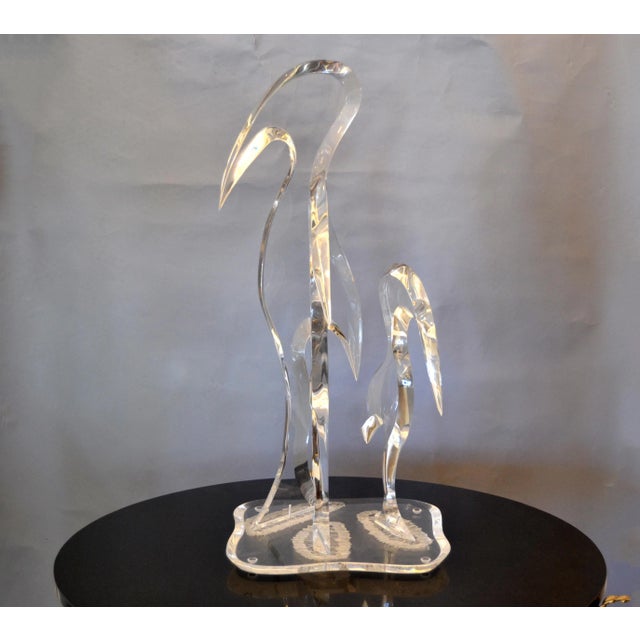 Hivo Van Teal Signed Van Teal Three Stylized Birds Lucite Table Sculpture For Sale - Image 4 of 11