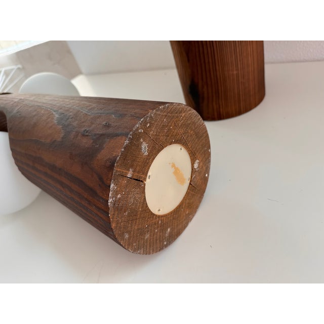 Large Mid-Century Pine Tree Trunk and Glass Sphere Wall Sconces, 1970s, Set of 2 For Sale - Image 14 of 18