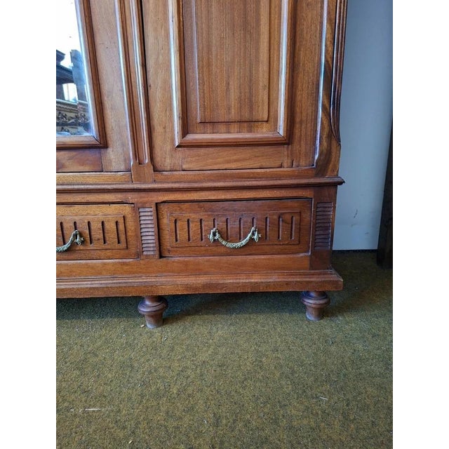 Wood Louis XVI Style Wardrobe in Mahogany For Sale - Image 7 of 10