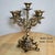 Ornate Gold Cast Iron Candelabra – 12.8" Five-Arm Candle Holder For Sale - Image 9 of 9