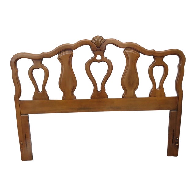 Kent Coffey French Carved Cherry Full Queen Size Headboard 3623 For Sale
