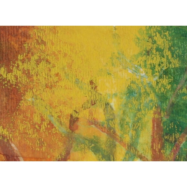 Dave Fox Tree Fall Leaves Landscape In Acrylic With Red Yellow
