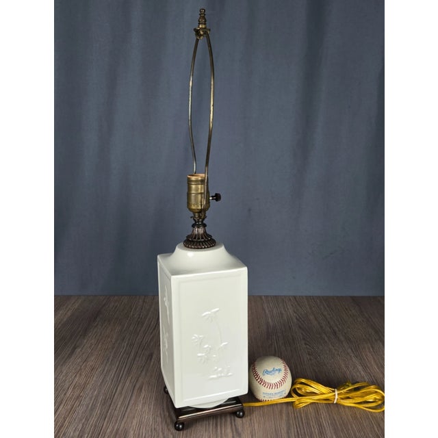 Ceramic Early 20th Century Crest Co. Chicago Blanc De Chine Porcelain Table Lamp For Sale - Image 7 of 15