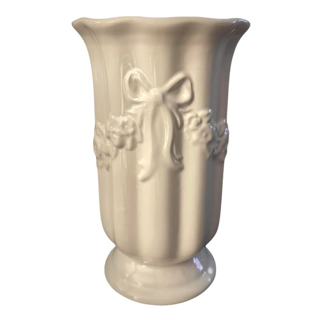 1970s Vintage Italian Ceramiche Paoli White Enameled Italian Vase For Sale