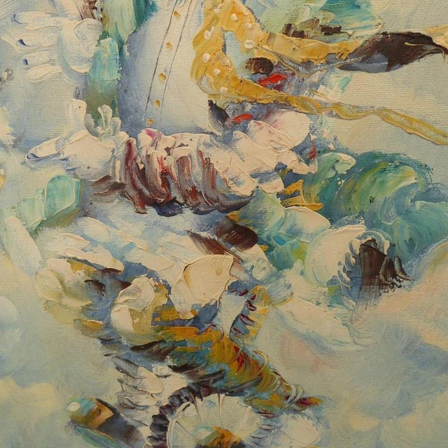 Brenda Polsky Morgan, Clown on a Tricycle, 1970s, Oil Painting on Canvas, Framed For Sale - Image 11 of 15