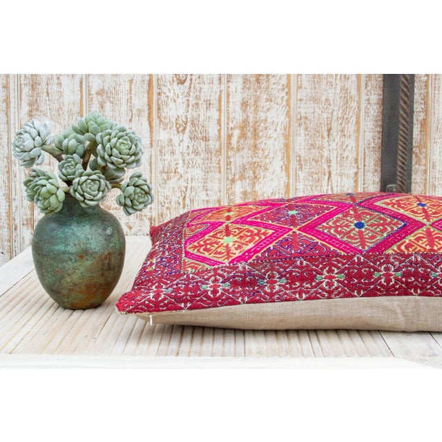 Textile Antique Kamali Sindh Silk Pillow For Sale - Image 7 of 10
