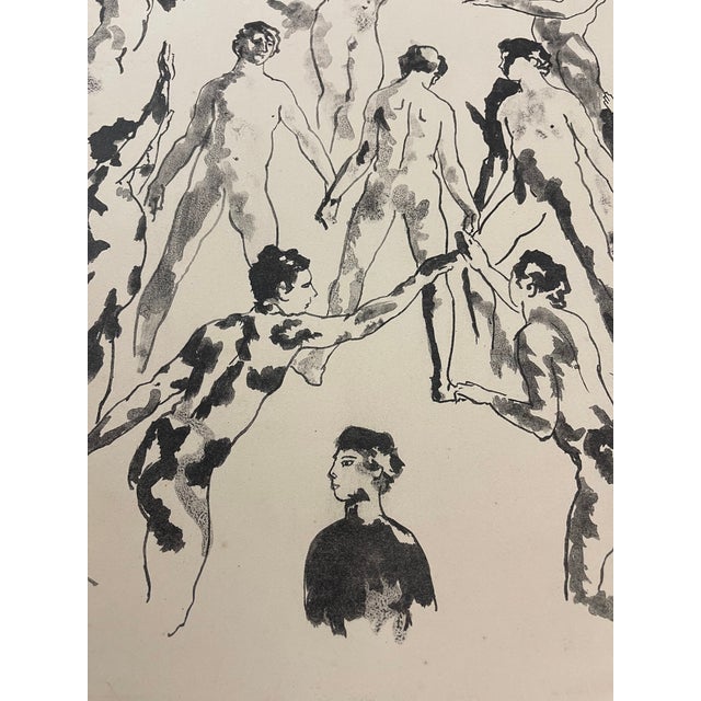 "Twelve Men" Vintage Lithograph by Arthur B. Davies For Sale - Image 4 of 10