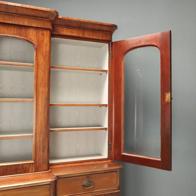 Mahogany Three-Section Bookcase with Top For Sale - Image 5 of 15