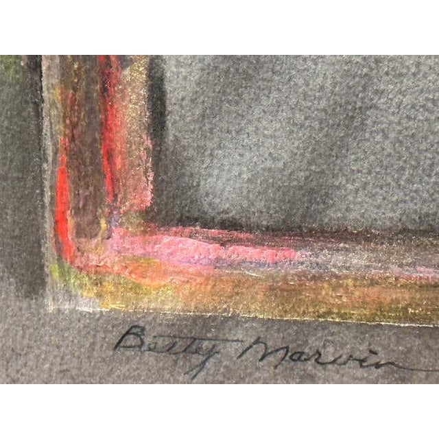 Paint "Floating Frame" Abstract Purple and Grey by Betty Marvin For Sale - Image 7 of 7