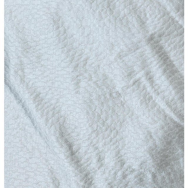 The House of Scalamandre Vintage Scalamandre "Raised Peony" Ice Textured Satin Fabric- 7.75 Yards For Sale - Image 4 of 5