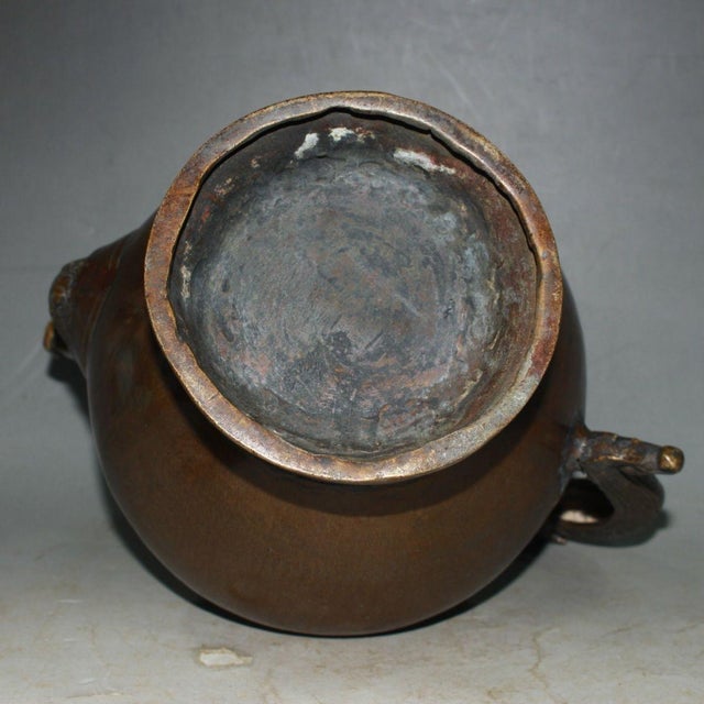 Late 20th Century Asian Tibetan Style Copper Ewer With Dragon Handle & Beast Spout For Sale In Los Angeles - Image 6 of 9