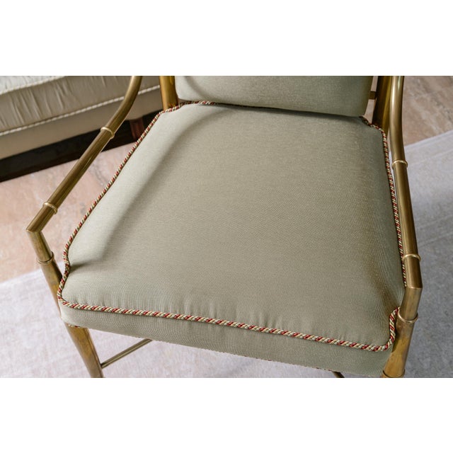 Metal Set of 10 Brass Bamboo Imperial Chairs by Weiman Warren Lloyd for Mastercraft For Sale - Image 7 of 18