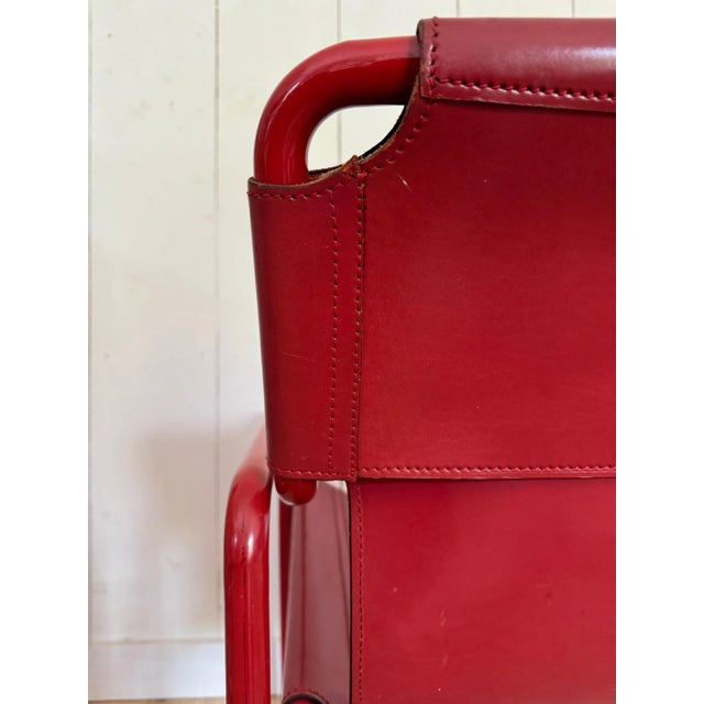Red Vintage Tubular Armchair, 1960s For Sale - Image 8 of 10