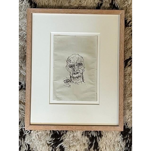 Black Pair of Framed Pen and Ink Drawing For Sale - Image 8 of 11